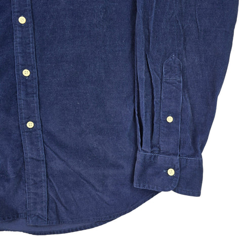 Polo Ralph Lauren Bear Corduroy Long Sleeve Shirt Blue Men's Medium