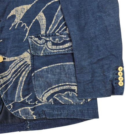 Polo Ralph Lauren Japanese Origami Print Chore Blazer Jacket Men's Large 44R