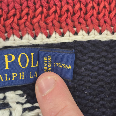 Polo Ralph Lauren USA Flag Shawl Knitted Cardigan Men's Medium