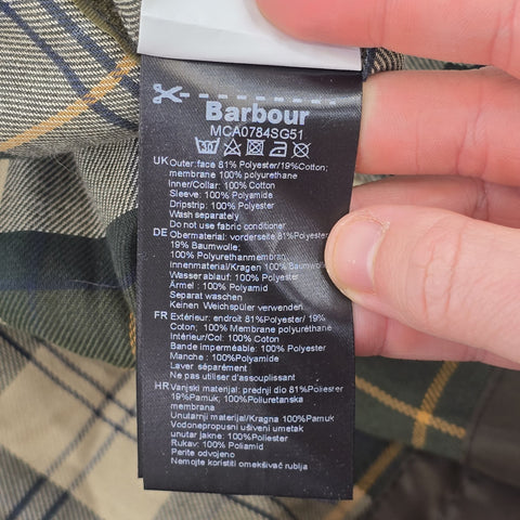 Barbour SL Bedale Waxed Jacket Green Men's Size 36