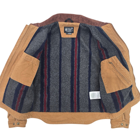 Carhartt Detroit Workwear Blanket Lined Jacket Brown Men's Small