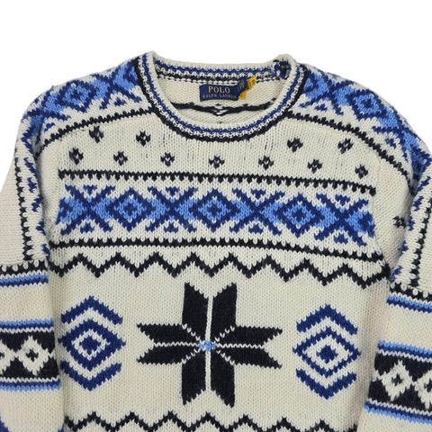 Polo Ralph Lauren Nordic Snowflake Knitted Jumper Men's Small