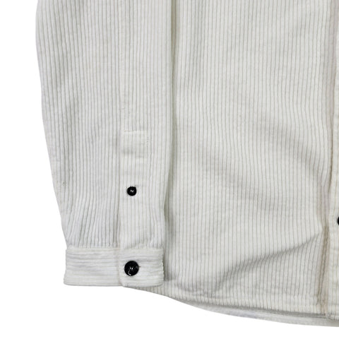 Stone Island 2022 Corduroy Spellout Overshirt White Men's XXL