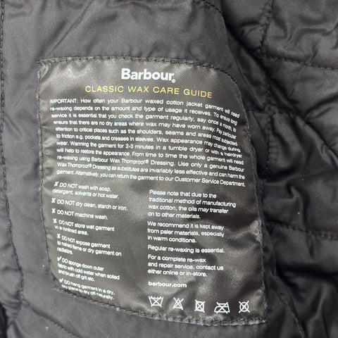 Barbour Corbridge Waxed Quilt Lined Jacket Black Men's Medium