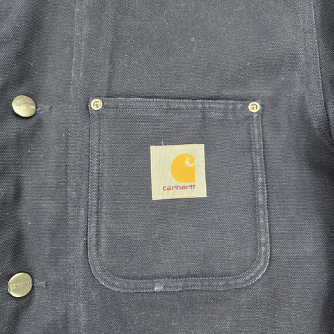 Carhartt WIP Fairmount Sherpa Lined Canvas Jacket Blue Men's Small