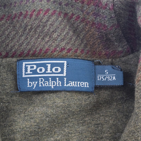 Polo Ralph Lauren Tartan Suede Elbow Patch Cardigan Men's Small