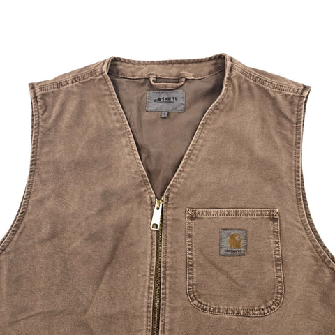 Carhartt WIP Dyed Arbor Utility Vest Gilet Jacket Brown Men's Large
