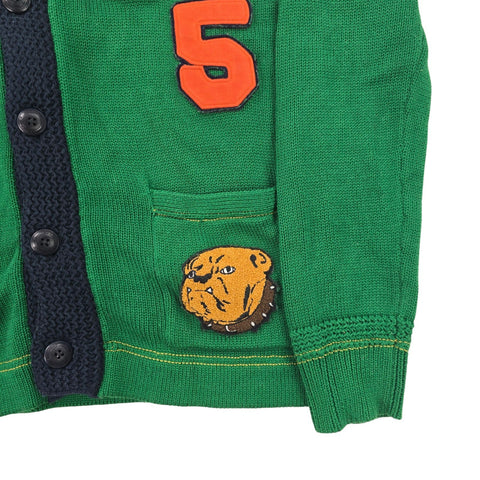 Polo Ralph Lauren Letterman Varsity P-Wing Knitted Cardigan Green Men's Small