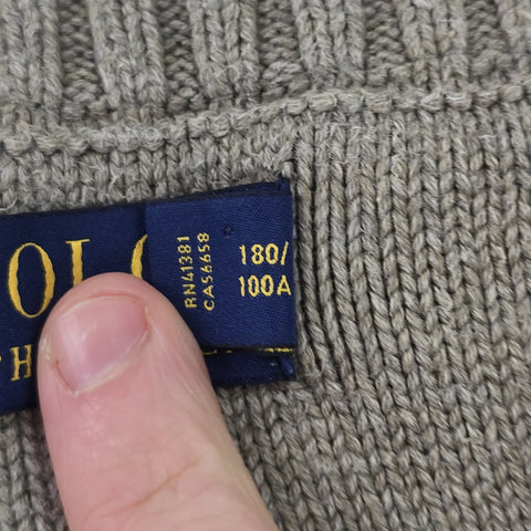 Polo Ralph Lauren Tiger Cable Knit Camouflage Cricket Jumper Men's Large