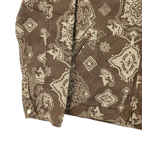 Carhartt WIP Detroit Bandana Pattern Jacket Brown Men's Small