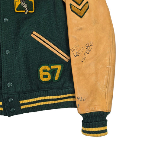 Polo Ralph Lauren Leather Varsity Tiger Letterman College Jacket Men's Medium