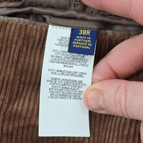 Polo Ralph Lauren Chore Jacket  Corduroy Blazer Brown Men's 38R