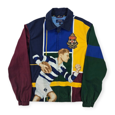 Polo Ralph Lauren Rugby Graphic Colourblock Harirngton Jacket Men's Medium