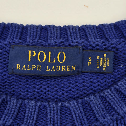 Polo Ralph Lauren Spellout Knitted Jumper Blue Men's Small