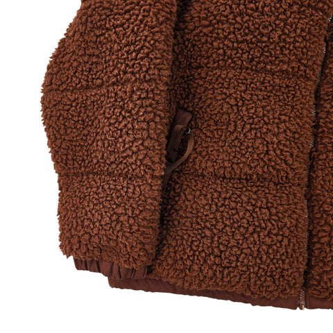 The North Face Nuptse High Pile Sherpa Down Puffer Jacket Brown Men's XL