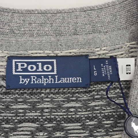 Polo Ralph Lauren Fair Isle Knit Cardigan Vest Jumper Grey Men's Large