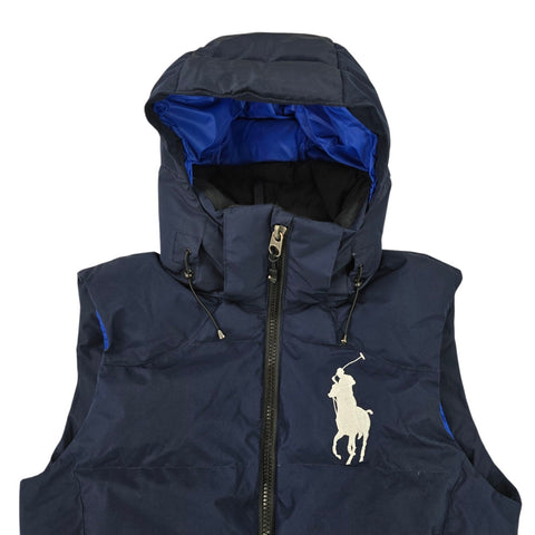 Polo Ralph Lauren Big Pony Tyrol Down Puffer Gilet Jacket Blue Men's Small