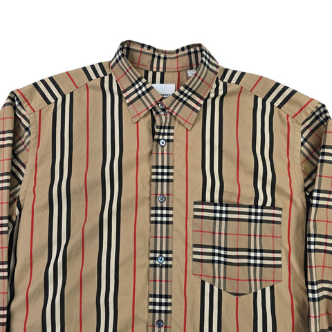 Burberry Patchwork Nova Check Long Sleeve Shirt Men's Large