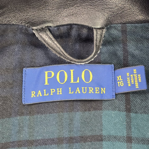 Polo Ralph Lauren Leather Bomber Jacket Black Men's XL