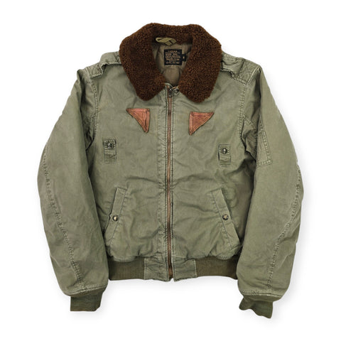 Polo Ralph Lauren B-15 Military Down Bomber Jacket Green Men's Small
