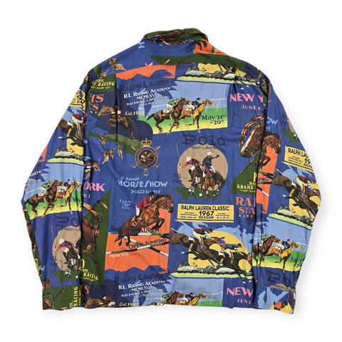 Polo Ralph Lauren Classic Fit Equestrian Print Camp Shirt Long Sleeve Men's