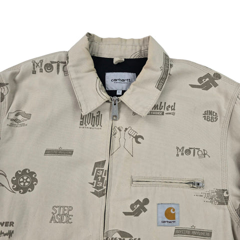 Carhartt WIP Detroit Motor City Graphic Bomber Jacket Brown Men's Large