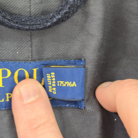 Polo Ralph Lauren Naval Double Breasted Peacoat Navy Blue Men's 40R