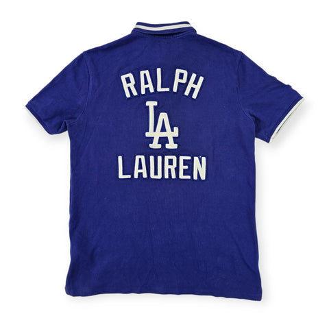 Polo Ralph Lauren LA Dodgers Baseball Spellout Polo Shirt Blue Men's Medium