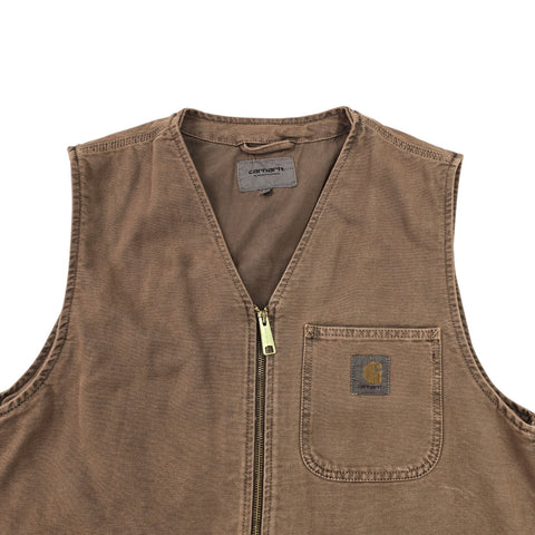 Carhartt WIP Dyed Arbor Utility Vest Gilet Jacket Brown Men's Medium