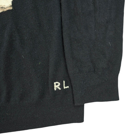 Polo Ralph Lauren Bow Tie Dog Cashmere Knitted Jumper Black Men's XL