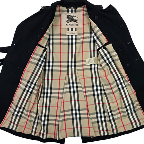 Burberry The Sandringham Double Breasted Trench Coat Black Men's Medium
