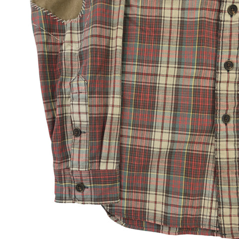 RRL Ralph Lauren Thick Flannel Distressed Checkered Shirt Men's Small