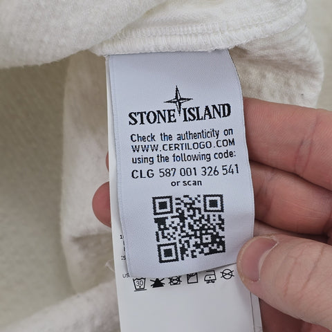 Stone Island 2019 Corduroy Compass Logo Overshirt White Men's Medium