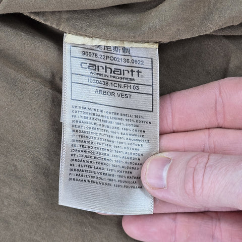 Carhartt WIP Dyed Arbor Utility Vest Gilet Jacket Brown Men's Medium