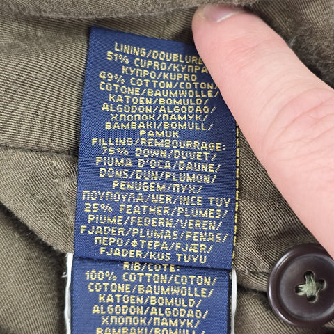 Polo Ralph Lauren B-15 Military Down Bomber Jacket Green Men's Medium