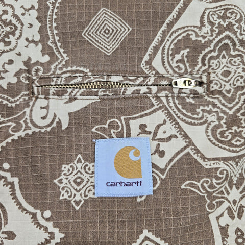 Carhartt WIP Detroit Bandana Pattern Jacket Brown Men's Large