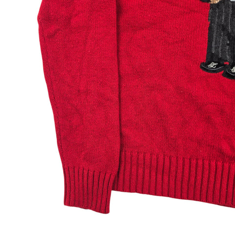 Polo Ralph Lauren Bear Knitted Jumper Red Men's Medium