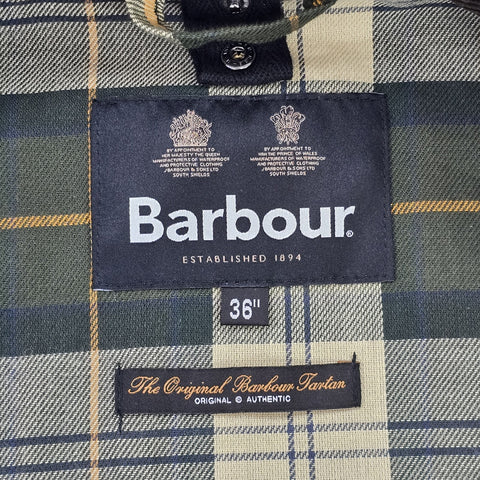 Barbour SL Bedale Waxed Jacket Green Men's Size 36