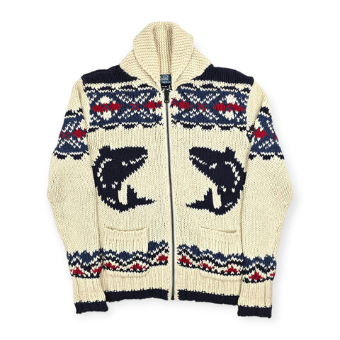 Polo Ralph Lauren Whale Anchor Full Zip Shawl Knitted Cardigan Men's Medium