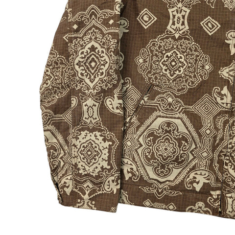 Carhartt WIP Detroit Bandana Pattern Jacket Brown Men's Large