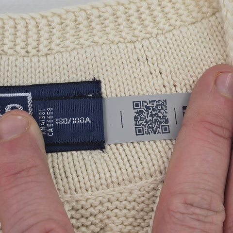 Polo Ralph Lauren Cable Knit Cricket Vest Jumper Cream Men's Large