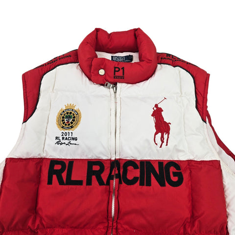 Polo Ralph Lauren Italia Racing Spellout 2011 Down Puffer Gilet Jacket Mens XL