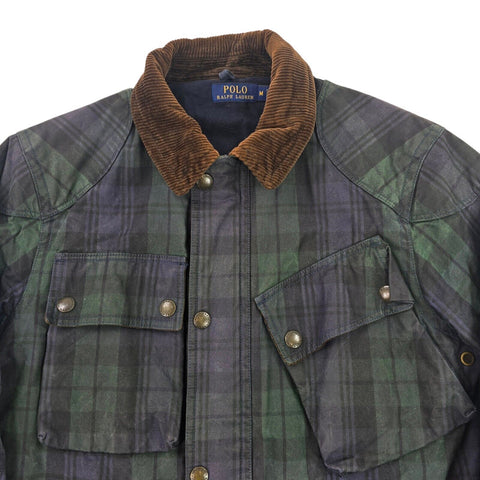 Polo Ralph Lauren Iconic Oilcloth Cylinder Biker Waxed Check Jacket Men's Medium