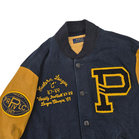 Polo Ralph Lauren Leather Varsity Spellout College Jacket Men's Medium