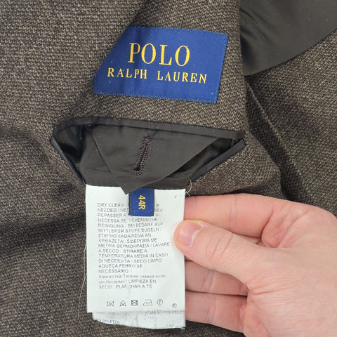 Polo Ralph Lauren Wool Herringbone Single Breasted Blazer Brown Men's Size 44R