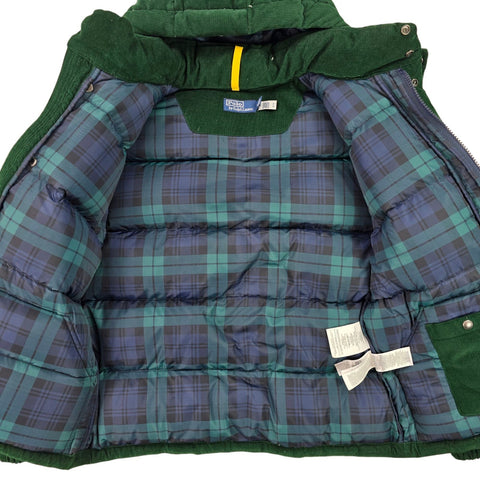 Polo Ralph Lauren Corduroy Puffer Jacket Green Men's Medium
