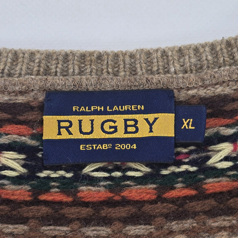 Ralph Lauren Rugby Fair Isle Knitted Vest Jumper Men's XL