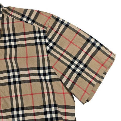 Burberry Caxton Poplin Nova Check Short Sleeve Shirt Men's Large