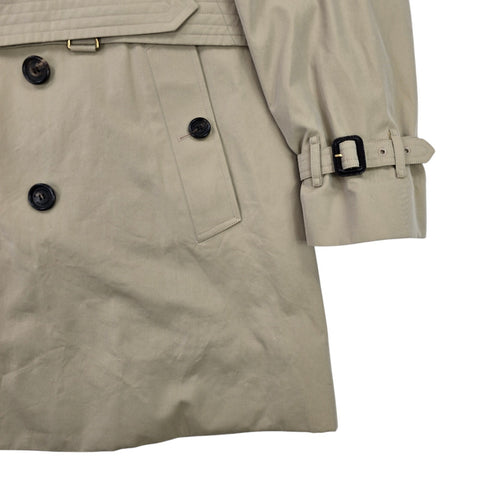 Burberry Kensington Double Breasted Nova Check Trench Coat Brown Men's Large