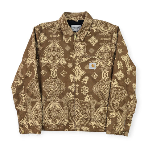 Carhartt WIP Detroit Bandana Pattern Jacket Brown Men's Large